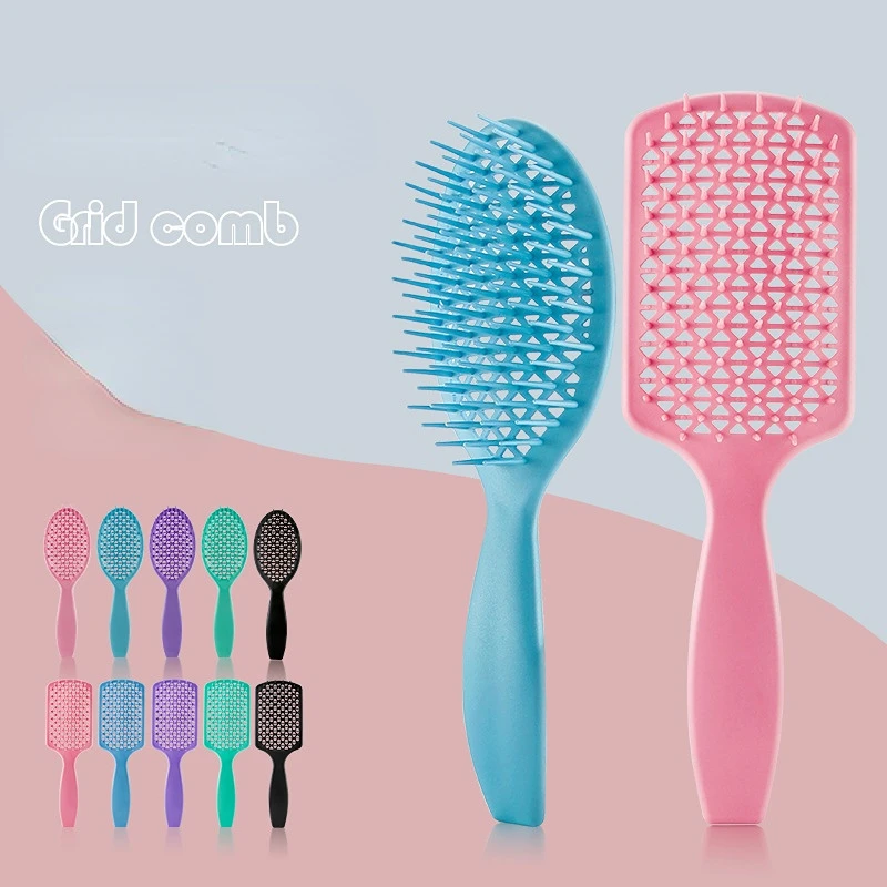 

1pcs Hollow Out Detangling Hair Brush Massage Combs Wet Curly Hair Brushes Tangled Hair Comb Barber Comb Salon Home Beauty Tools