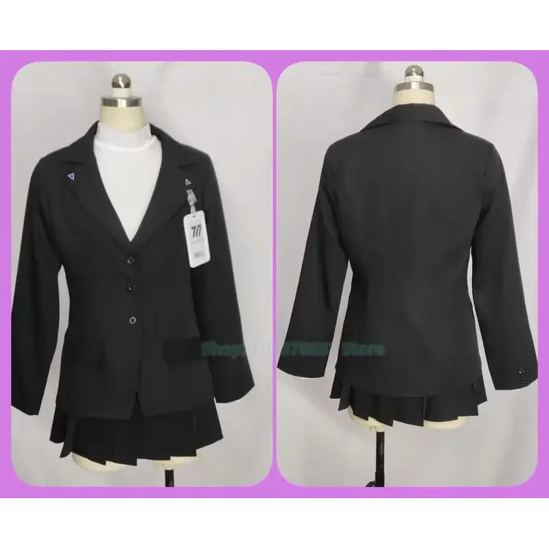 Игры Синий Архив Цукацуки Рио Косплей Костюм JK Униформа Длинный Черный Парик