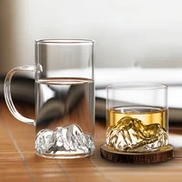 150ml 300ml beer mug mountain view glass retro water cup coffee tea cup whiskey cup cocktail volcano cup creative