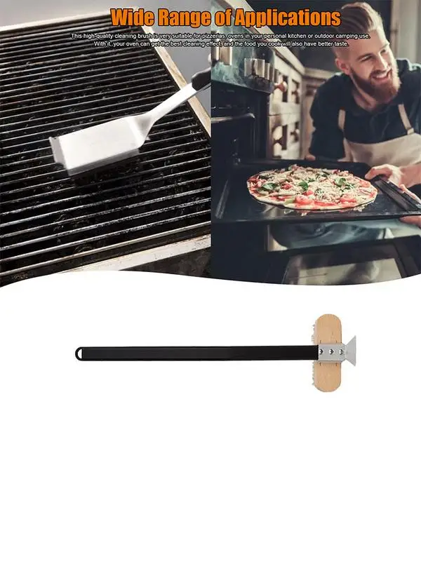 

40cm Pizza Oven Cleaning Brush Kitchen Oven Cleaning Brush Scraper With Brass Wire Scraper Barbecue Oven Cleaning Kitchen Tool