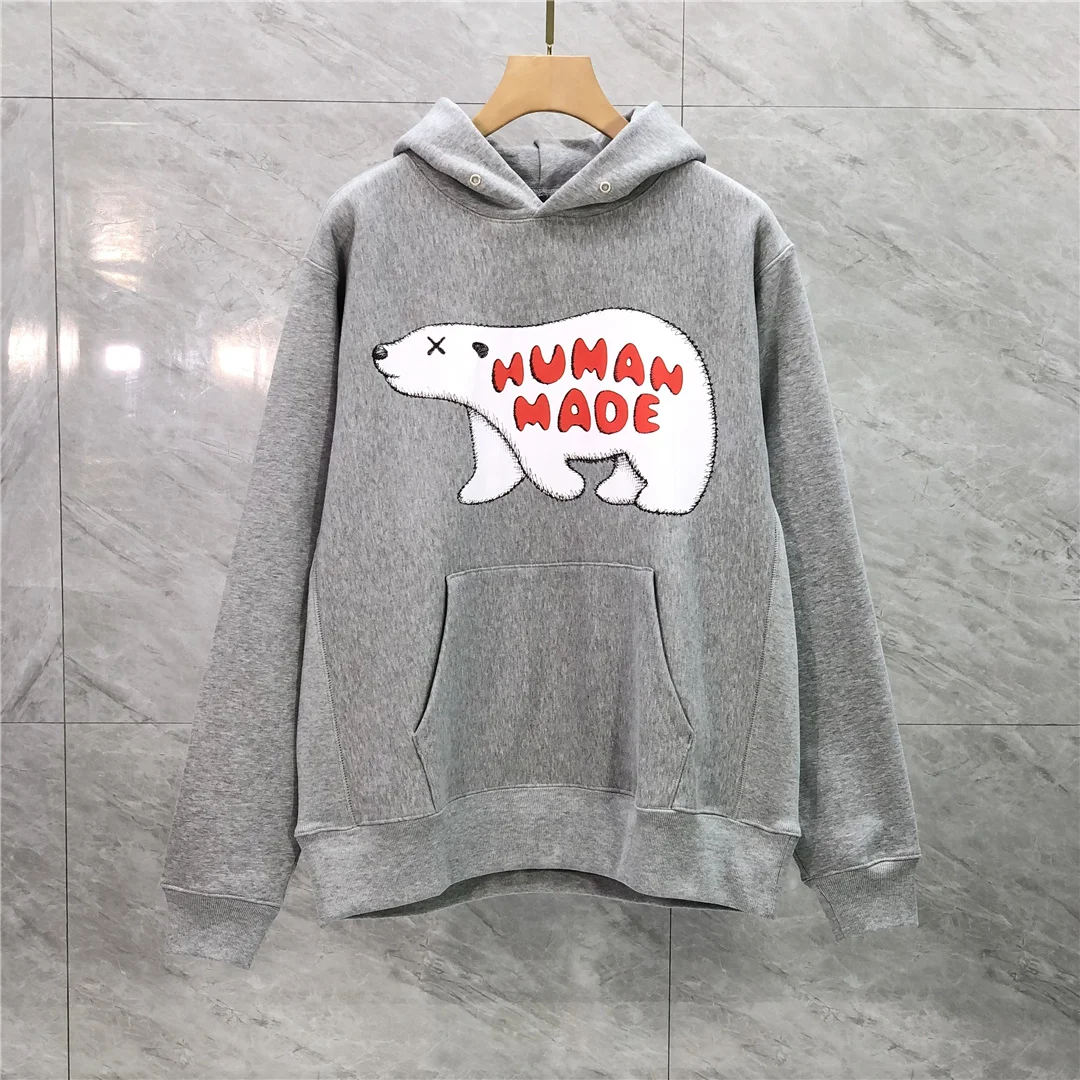 23FW Hoodie TOP Men Women 1:1 Best Quality Polar Bear Print HUMAN MADE Streetwear Pullover Sweatshirts Hooded