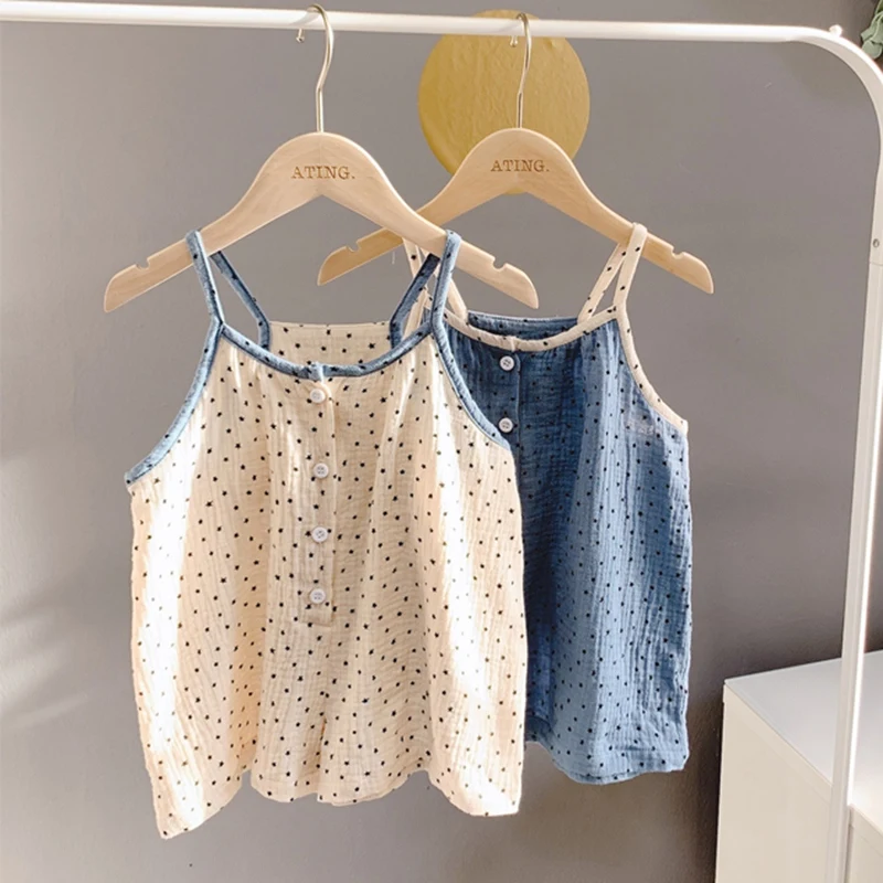 

Комбинезон на подтяжках для маленьких девочек с принтом звезд, корейский милый детский СВОБОДНЫЙ Модный комбинезон без рукавов, повседневн...