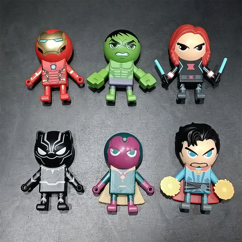 

Anime Marvel Black Widow Doctor Strange Black Panther Iron Man Hulk Vision Action Figures Wall Climbing Wallclimbing Doll Toy