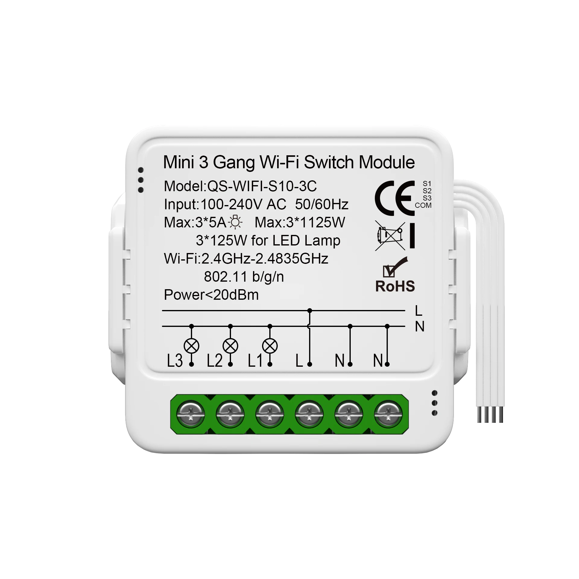SZKOSTON Tuya Smart WiFi Мини-выключатель 220V 1/2/3 Gang