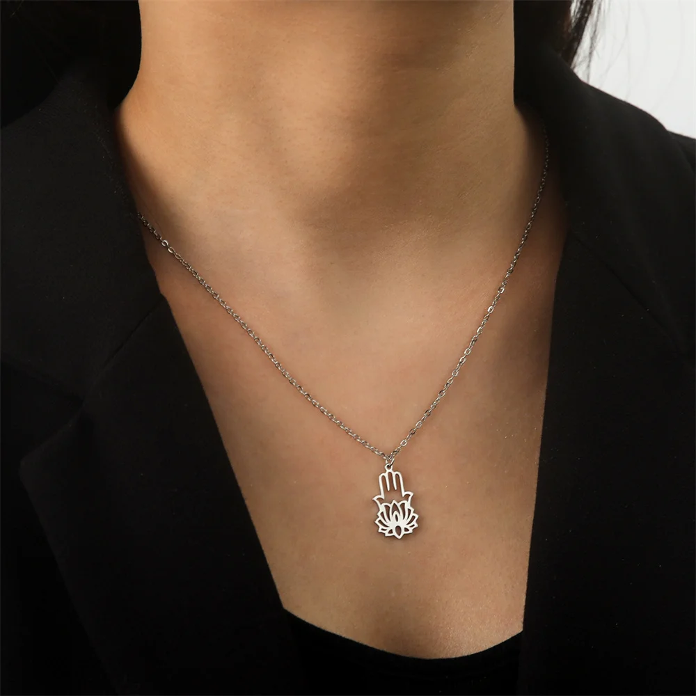 My Shape Ожерелье Hamsa с подвеской Рука Фатимы ожерелье в виде цветка лотоса для