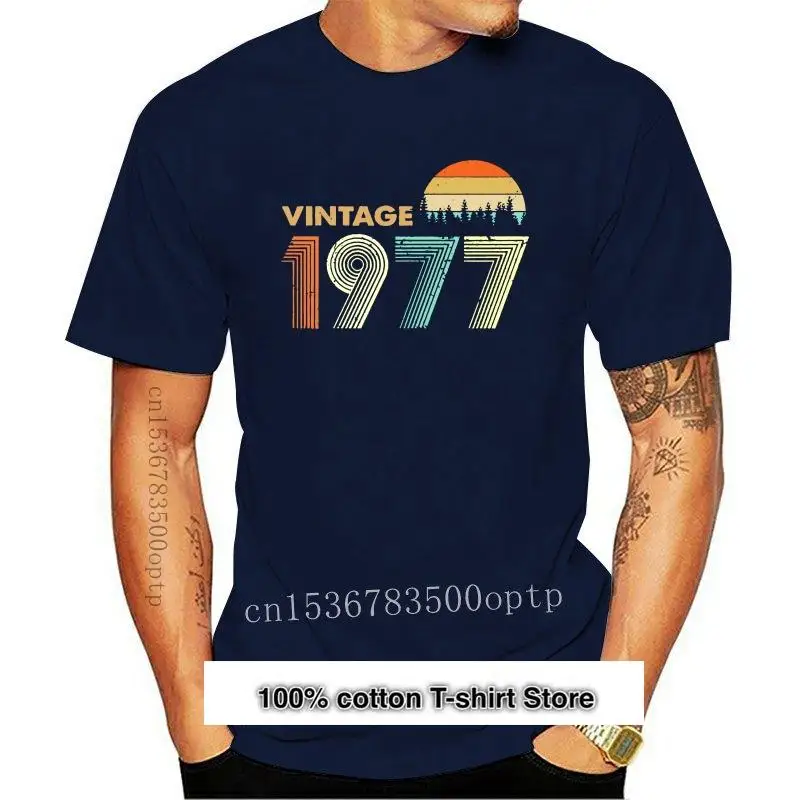 

Camiseta Vintage para hombre, de algodón S 4Xl camisa negra, nueva de 1977