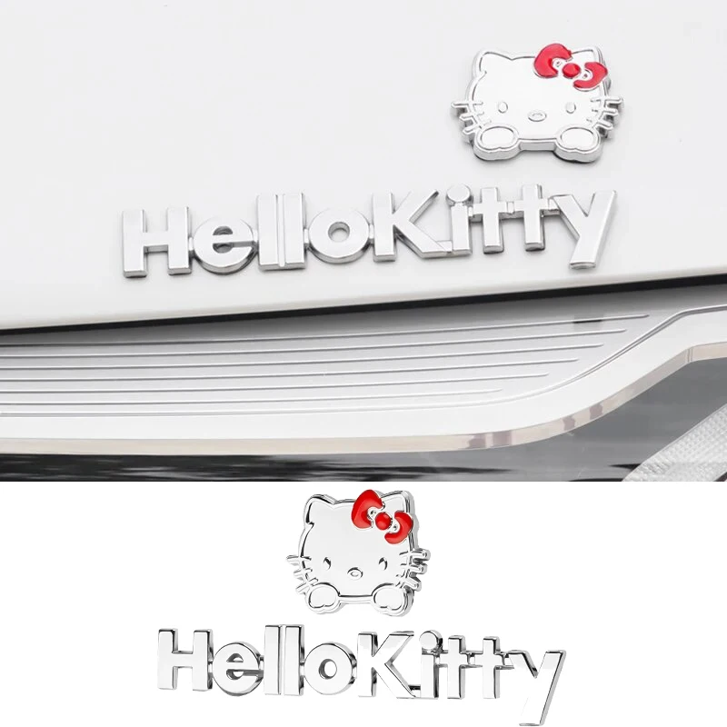 

Металлическая эмблема-наклейка Sanrio Hello Kitty на окно автомобиля, декоративный значок на задний багажник для Volkswagen, Jaguar, Mazda, Jeep, Volvo, Suzuki, Skoda