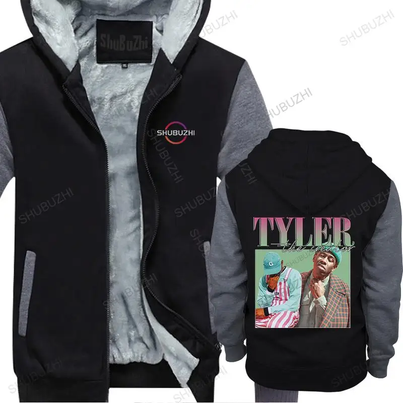 

Mens luxury fall winter hoodie high quality black zipper Tyler The Creator 90S Christmas unisex outwear thick hoody sweatshirt
