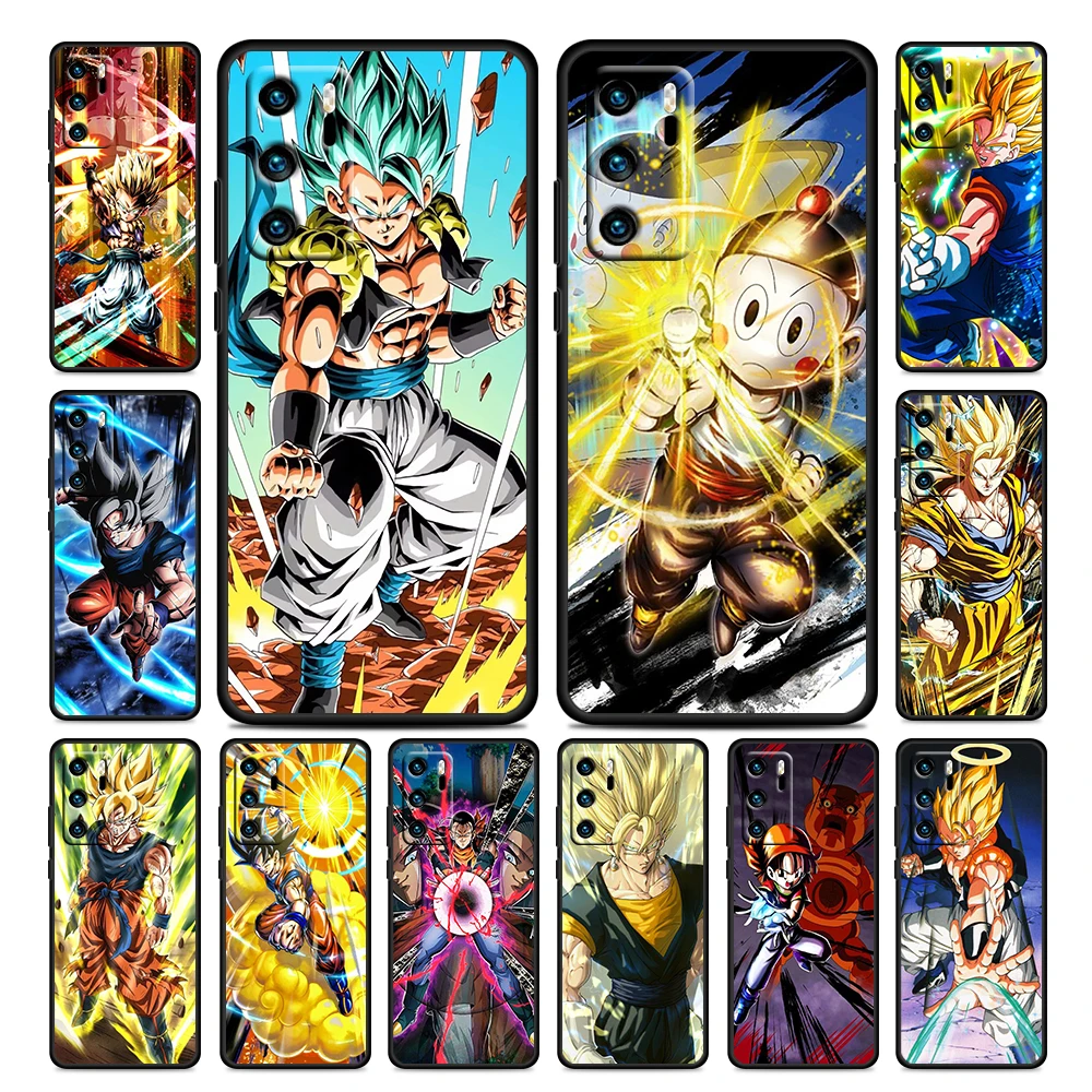 

Dragon Ball Goku Cool Cartoon For Huawei P50 P20 P30 P40 5G P10 Pro Lite E Plus P9 Lite Mini Silicone Soft TPU Black Phone Case