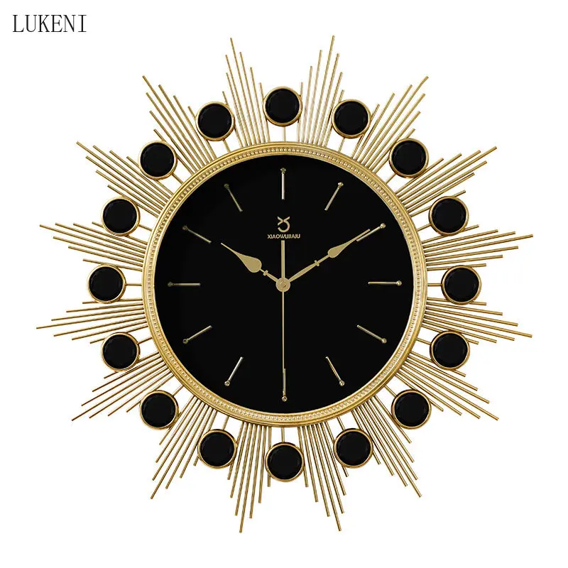 

Nordic Luxury Copper Plated Glass Wall Clock Fashion Modern Minimalist Living Room Wall Watch Creative Home Art Personality