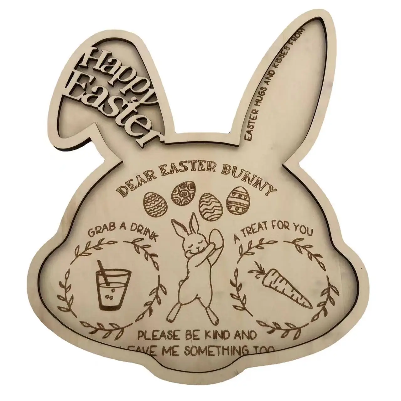 

High-quality Ester Bunny Tray Thumb Easter Bunny Bunny Plate Wooden Snack Plate Cooked Cheese Plate