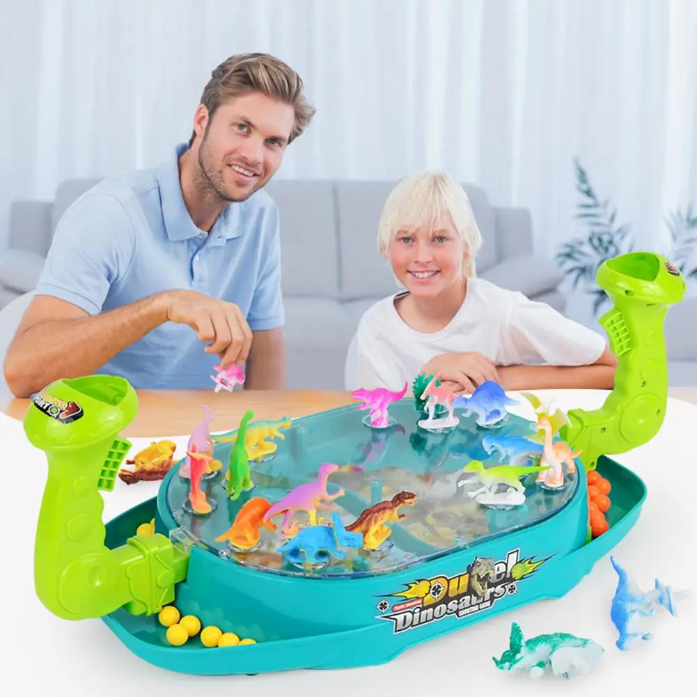 

Children's Catapult Pinball Toy Desktop Dinosaur Vs Catapult Parent-child Interactive Table Game 2-player Battle Pinball Game