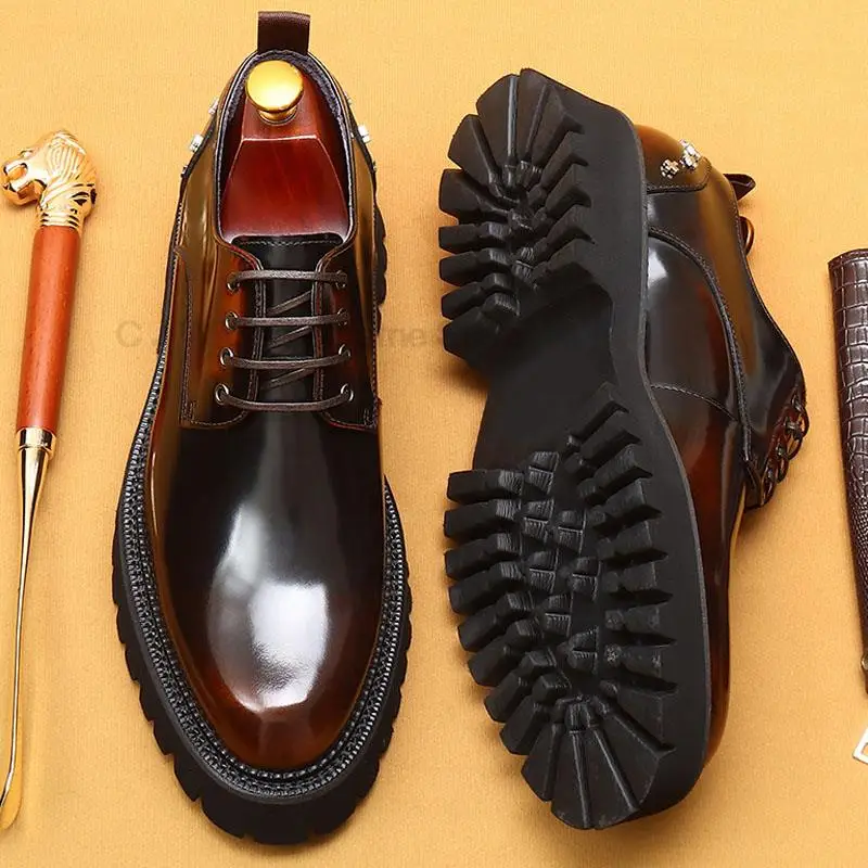 Оксфорды HKDQ мужские из натуральной кожи свадебные туфли под костюм для мужчин с