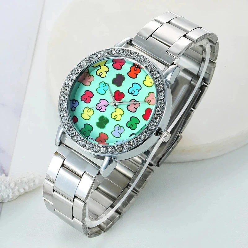 Reloj Mujer Luxury Brand Bear Women's Watches Fashion Stainless Rhinestone Women Sport Quartz Watch Clock Hot Ladies Girl Gift
