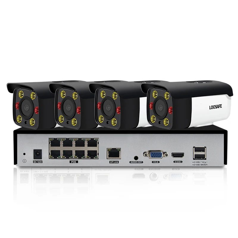 

5MP Security Camera System 8CH H.265 XVR Outdoor Indoor 8PCS HD 5MP IR Waterproof CCTV Camera Video POE Surveillance kits