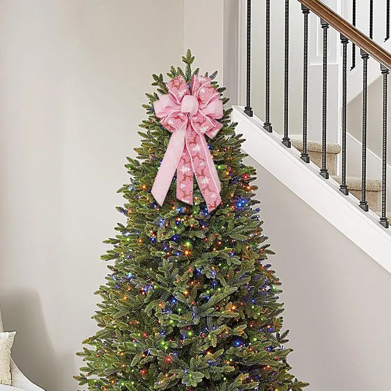 Рождественские банты льняные большие для рождественской елки искусственные