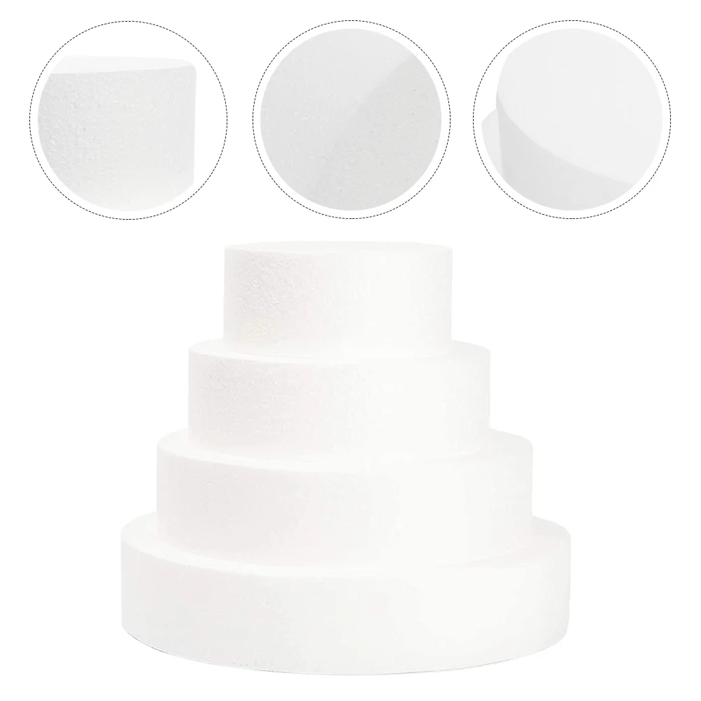 

4 Pcs Cake Embryo Model Wedding Dummy Tiered Dummies Decor Fake Foam Ar Multitool Reusable Forms