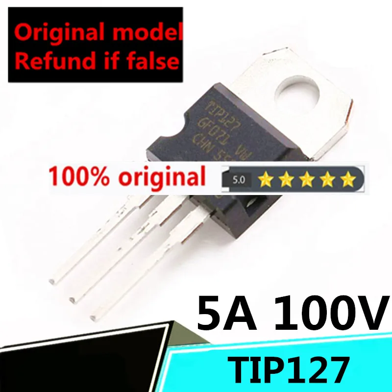 

brand 10PCS brand new original genuine TIP127 TO-220 PNP transistor in-line triode 100V 5A