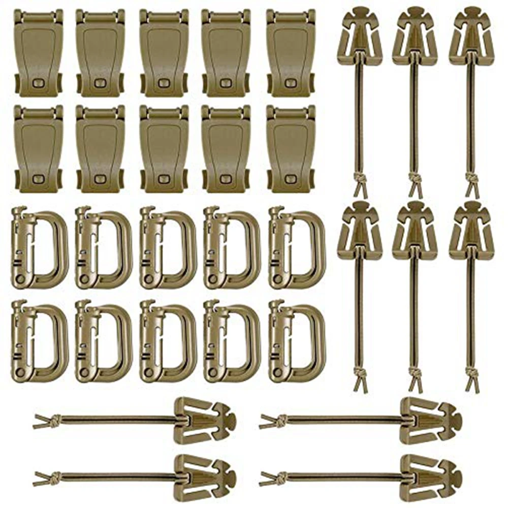 

30pcs Tactical Gear Clip Strap Molle Web Dominators Webbing Attachments for Molle Bags Tactical Backpack Aiirsoft Vest Belts