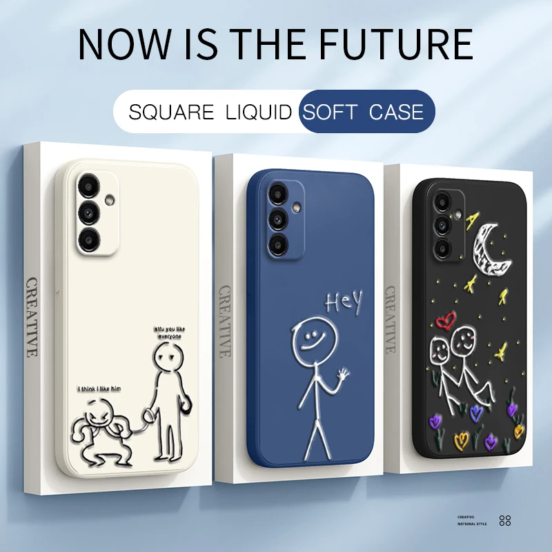 

Original 3D Square Liquid Mobile Phone Cover for Samsung Galaxy A13 5G Full Edge Shockproof Cute Back Case SamsungA13 A 13 Armor