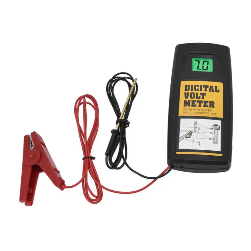 

Electric Fence Voltage Tester Clip Design LCD Display Digital Voltage Meter with Backlight for Home Livestock Fences