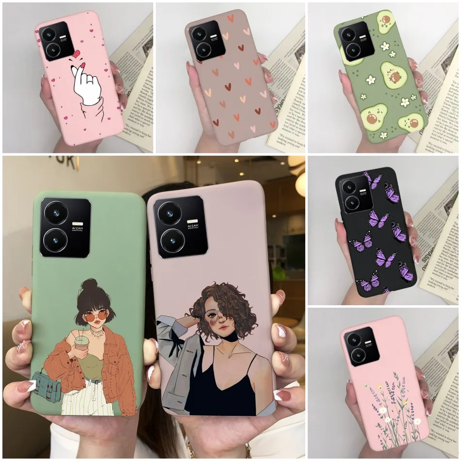 

Чехол для Vivo Y22 Y35 4G чехол для милой девушки Мягкий Силиконовый противоударный чехол для телефона Vivo Y35 Y22s Y 22 Y 22S чехол s 2022 4G черный бампер