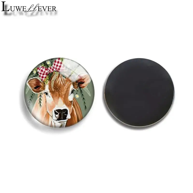 

30mm 35mm Colorful Animals Patterns Blackboard Round Glass Refrigerator Fridge Magnet Findings 709 Parts Accessories