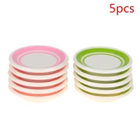 5pcsset cute miniature doll house accessories kitchen toys colorful dinner plates doll durable mini food dishes tableware