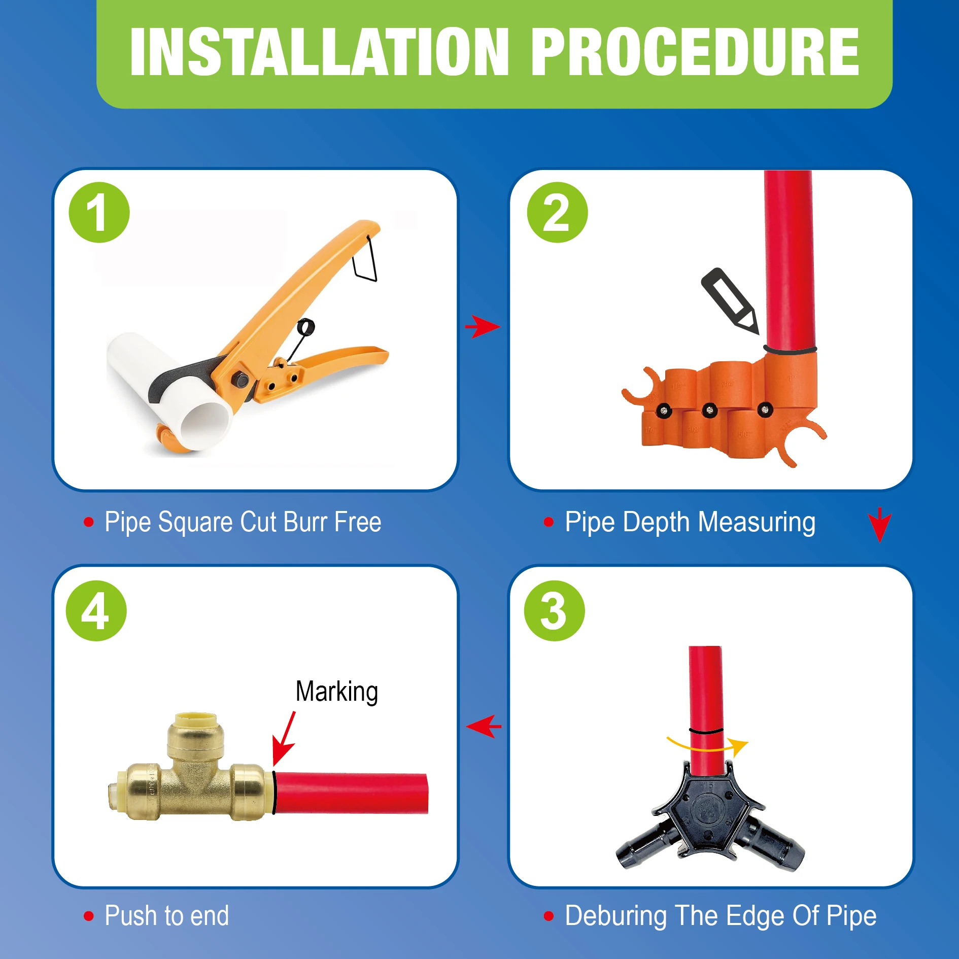 KING SMART 1/2&quot Push Fit * Женский NPT Drop Ear Ebow 5 шт./корпус 80508