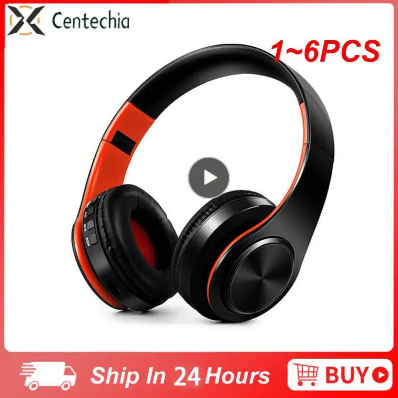 

Накладные наушники 1-6 шт., стерео Беспроводная гарнитура, мягкие кожаные наушники, встроенный микрофон для ПК/сотовых телефонов/ТВ