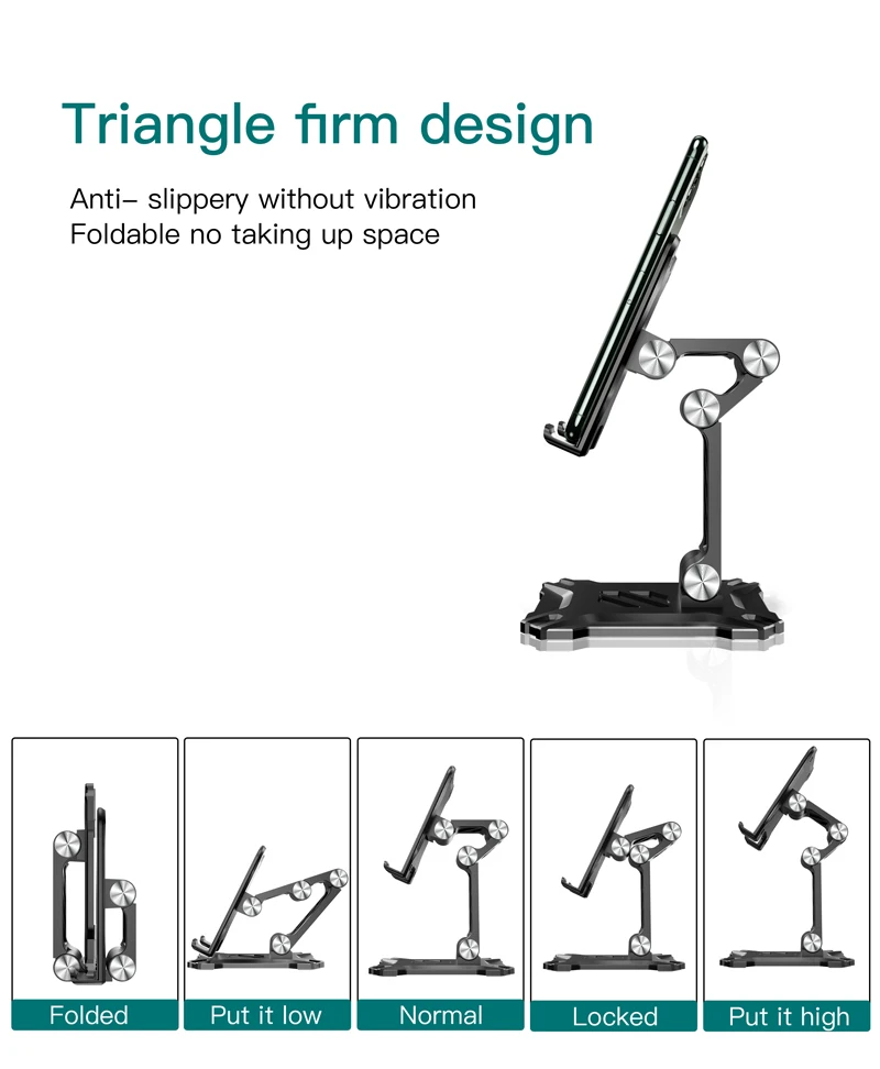 Metal Desk Phone Holder For iPhone iPad Xiaomi Adjustable Desktop Foldable Tablet Cell Stand Universal New |