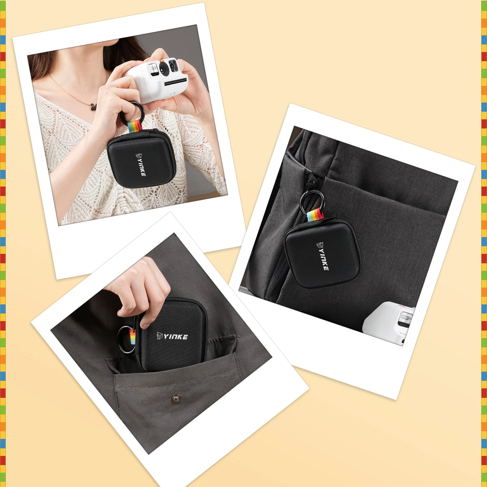 Фото Карманный фотоальбом YINKE для Polaroid Go/Go мгновенная мини-камера, портативный дорожный защитный фотоальбом, вмещает 40 фотографий №5