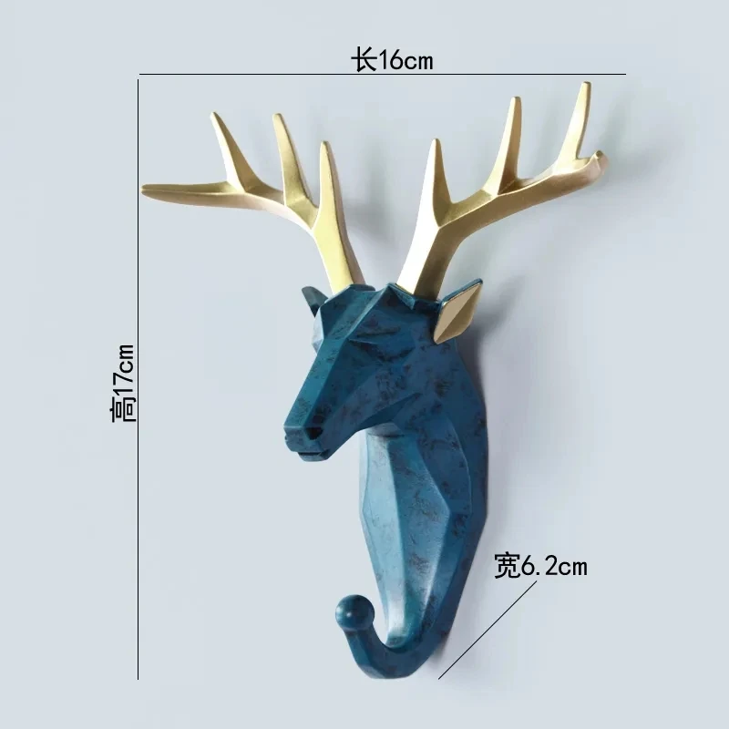 

Decoration home Nordic wall paste hook free punching creative deer head coat hook strong door key hanger decorative hook