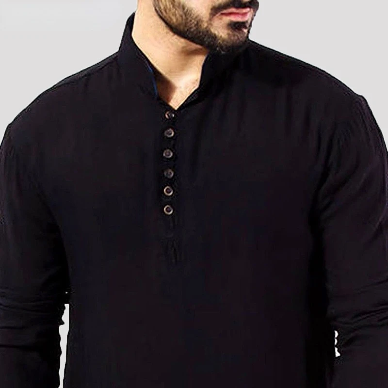 Arab Style Fashion Simple Long Men's Shirt Muslim Robes Abaya Man De Moda Musulmana Islamic Clothing