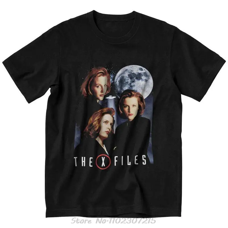 

Classic Vintage The X Files T Shirt Men Short Sleeved Many Moods of Dana Scully T-shirt Casual Tee Pure Cotton Streetwear Tshirt