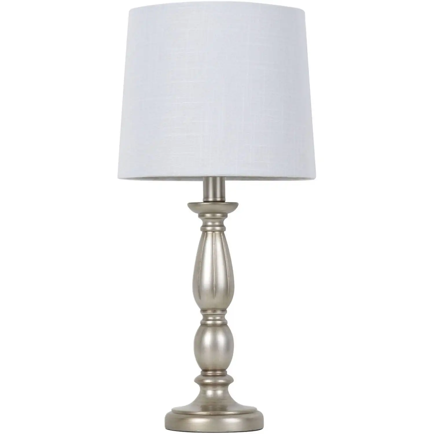 

Antique Silver Turned Resin Table Lamp