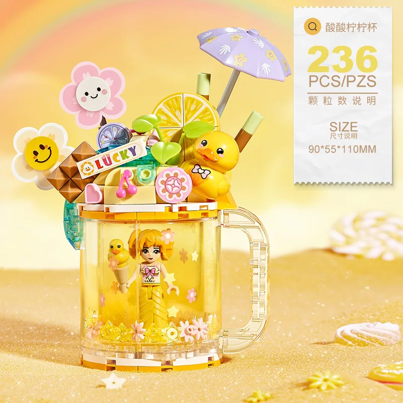LOZ мини-строительные блоки в виде чашки для мороженого фруктовый сок креативная