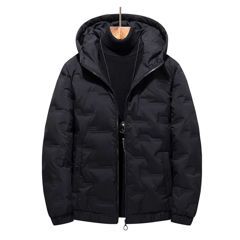 UHYTGF 5XL Coat Men's 2022 Light Thin Down Jacket Parkas Cotton Overcoat Male Hooded Cold Proof Warm Jackets For Men Outewear156