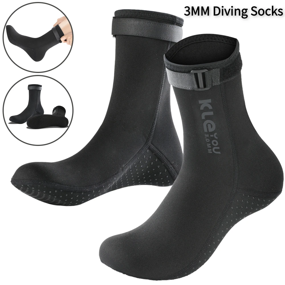 

1 Pair 3mm Neoprene Diving Socks Non-slip Adult Warm Swimming Snorkeling Socks Surfing Beach Boots for Men Women Diving Boots