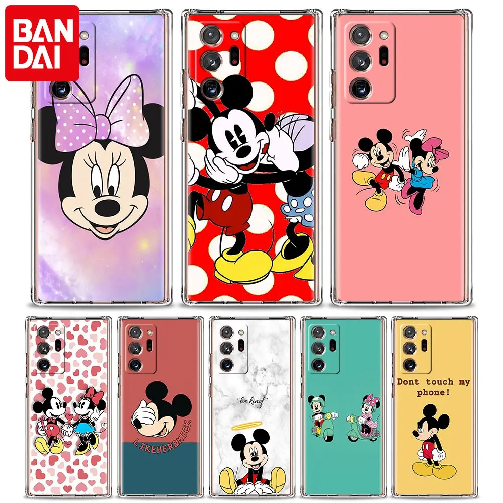 

Transparent Case for Samsung Galaxy Note 20 Ultra 10 Plus 9 8 M31 M51 M30s M11 M31s Silicone Phone Cover Mickey Mouse Minnie