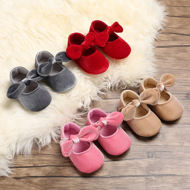 

Baby Girls Cotton Shoes Retro Spring Autumn Toddlers Prewalkers Cotton Shoes Infant Soft Bottom First Walkers 0-18M