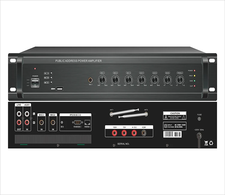 

48V Phantom Mixer PA Power Amplifier with FM,SD card and 5Zones
