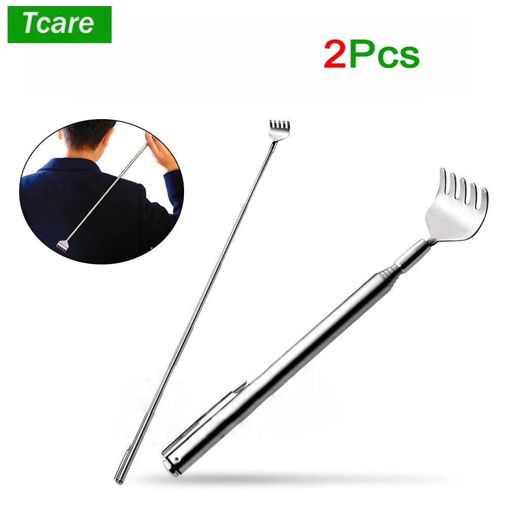 

2 шт., телескопическая чесалка для зуда из нержавеющей стали