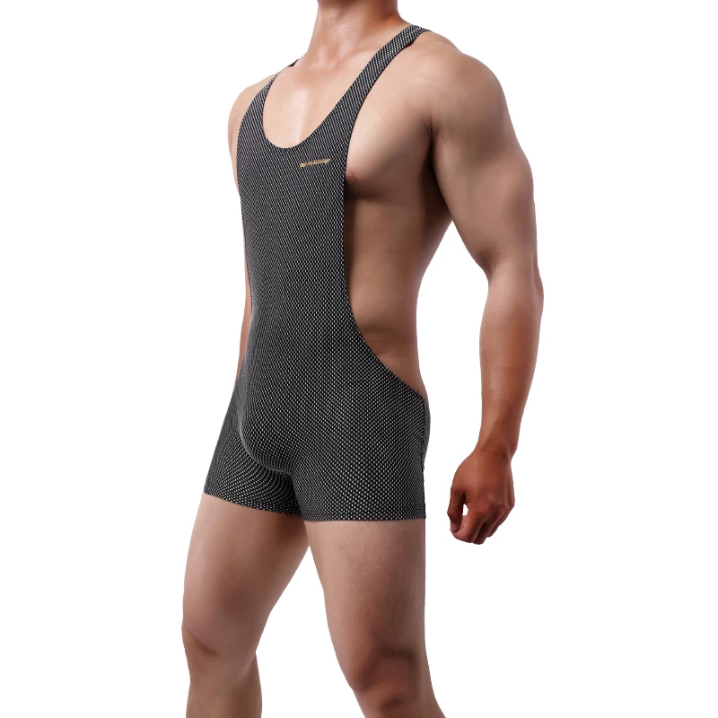 

AIIOU Men Sexy Undershirt Tight Body Shaper Wrestling Singlet Underwear Boxers U Convex Pouch Gay Leotard Bodysuits Jumpsuits
