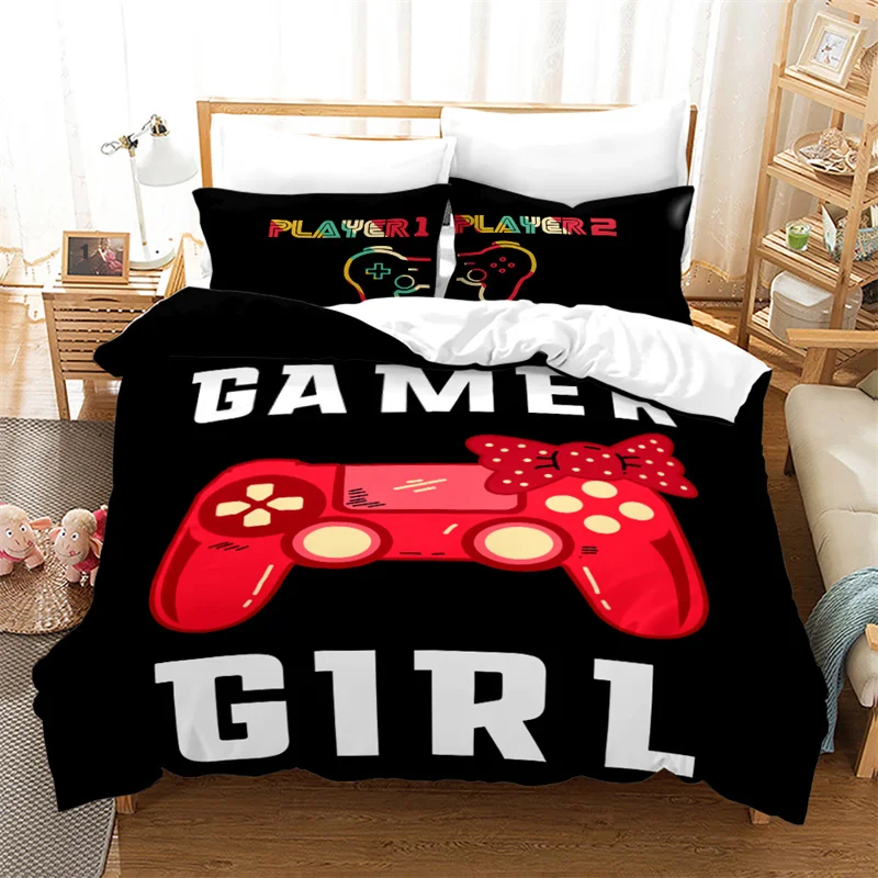 

Video Games Modern Gamepad Bedding Set Gamer Duvet Cover Polyester 3D Print Comforter Cover Single For Kids Teens Bedroom Dorm