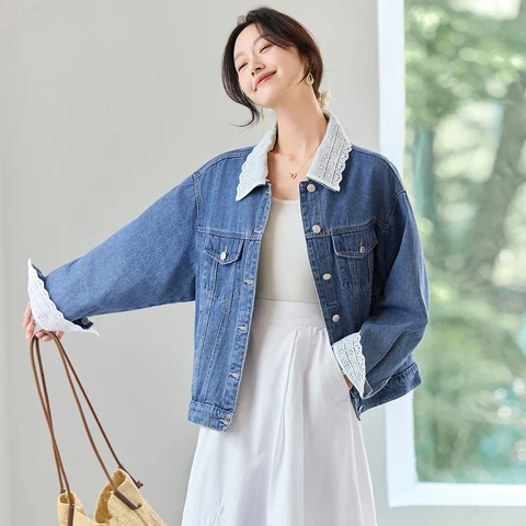 SENTUBILA кружевное джинсовое пальто