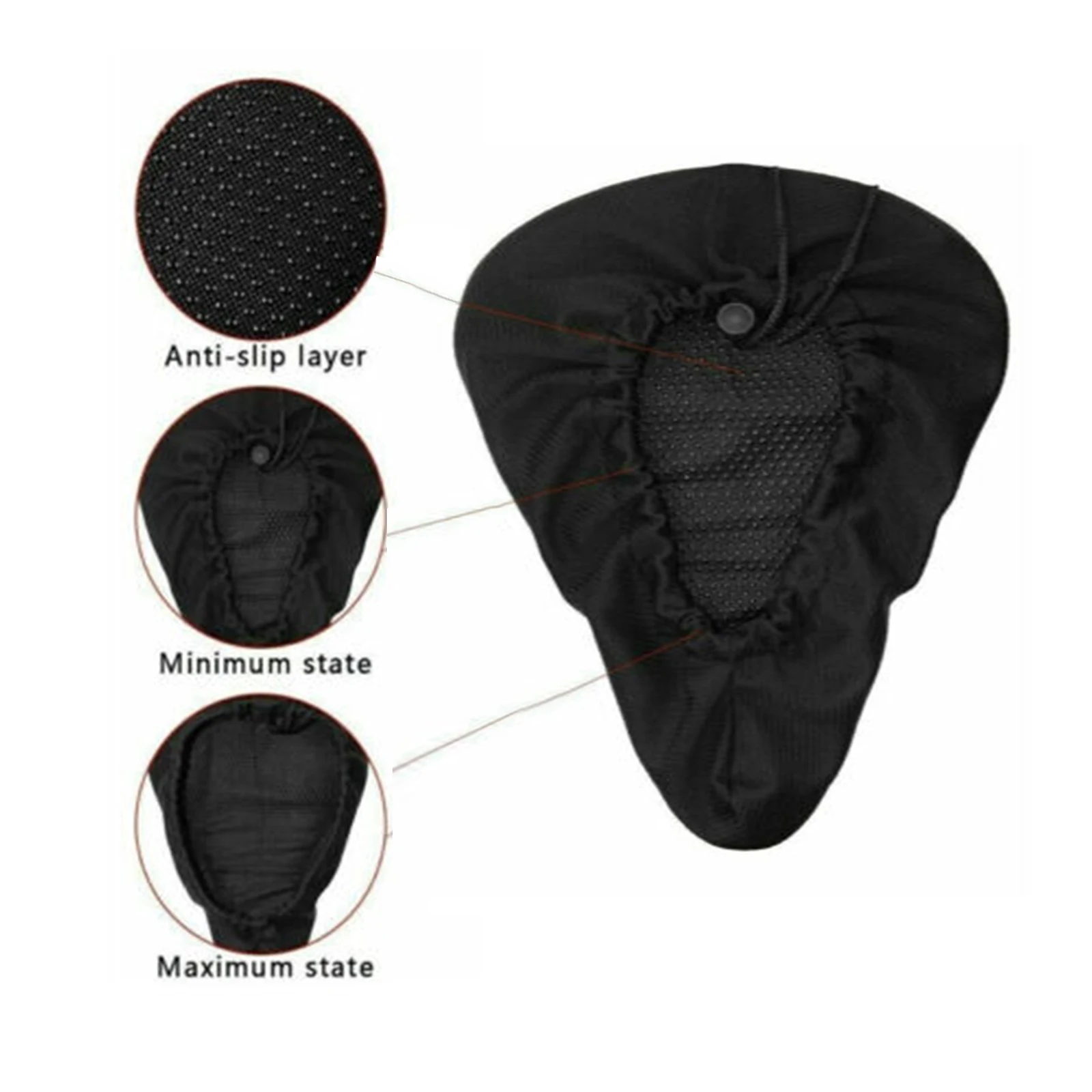 1pc Bike Saddle Cover Bicycle Cushion Seat Cover 3D Gel Saddle Pad Padded Soft Extra Comfort Inter Layer Fill With Silicone images - 6