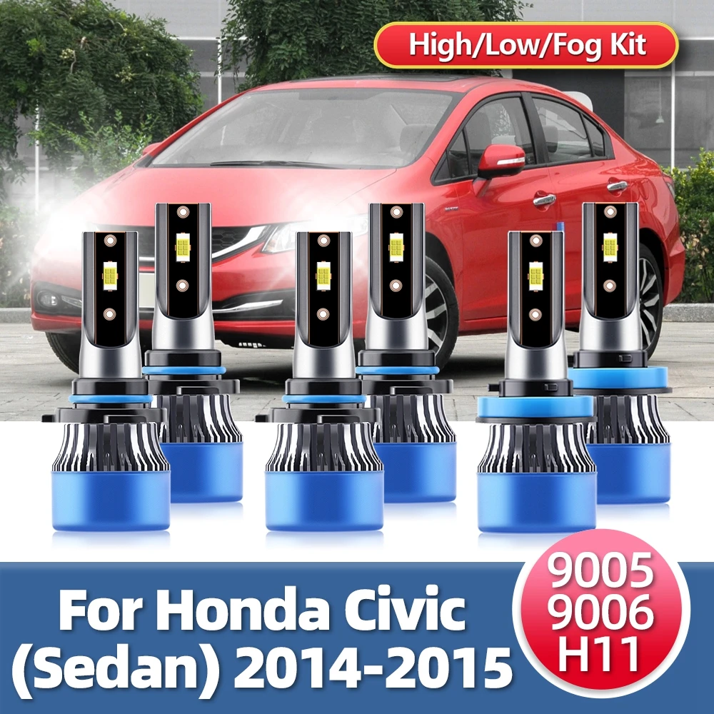 

Roadsun светодиодные лампы для фар 6500K 110W 12V 15000LM Автомобильные фары противотуманные лампы мощные для Honda Civic Sedan 2014 2015