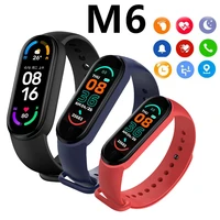 m6 mens ladies smart watch fitness pedometer blood pressure heart rate monitor digital watch for android ios phone system