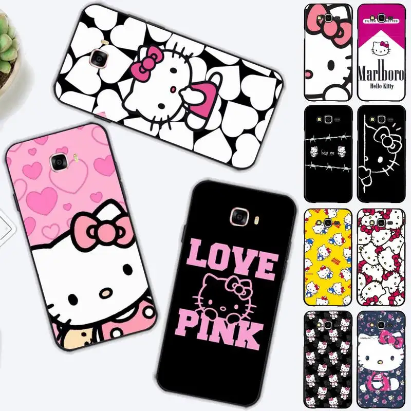 

BANDAI Cute cartoon hello Kitty Phone Case for Samsung J 2 3 4 5 6 7 8 prime plus 2018 2017 2016 core